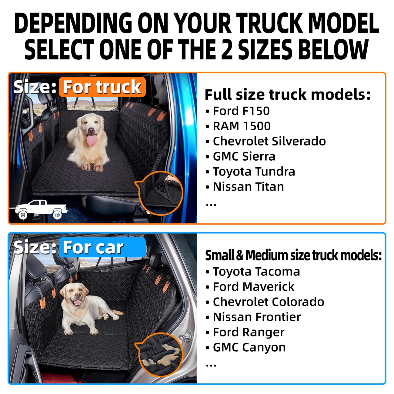 MAXFUT truck dog seat cover removable surface enables quick cleaning after adventures