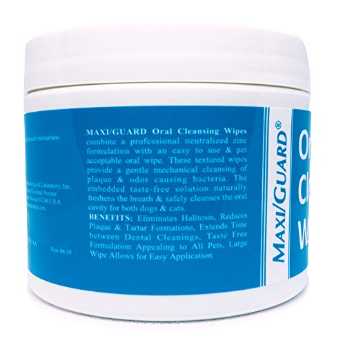MAXI/GUARD Wipes with textured surface for gentle plaque removal for pets.