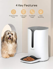 MAXKU automatic cat feeder hopper full capacity demonstrates 7-liter design for multi-day feeding