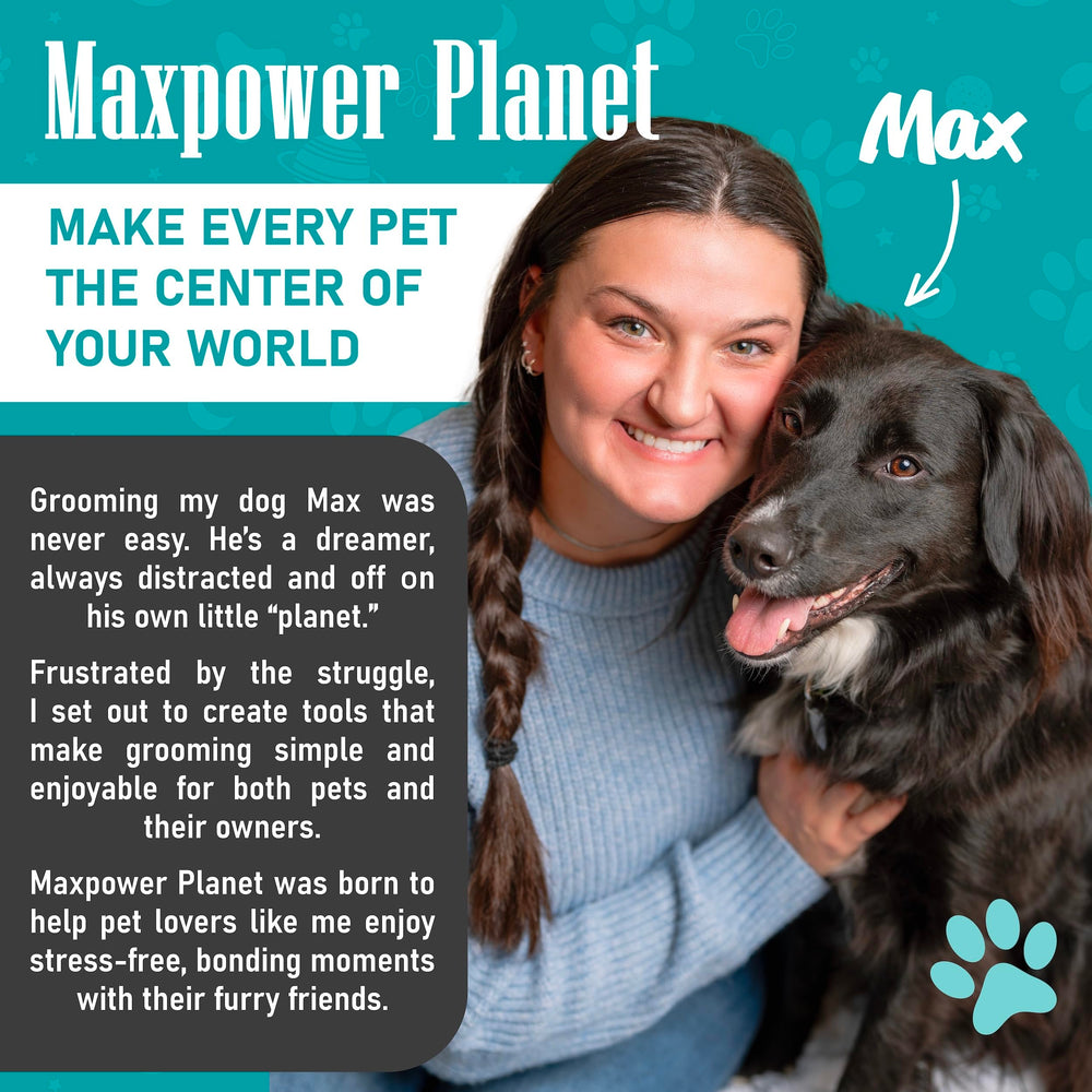 Maxpower Planet-after-groom-coat-shine reveals a well-groomed coat after brushing.