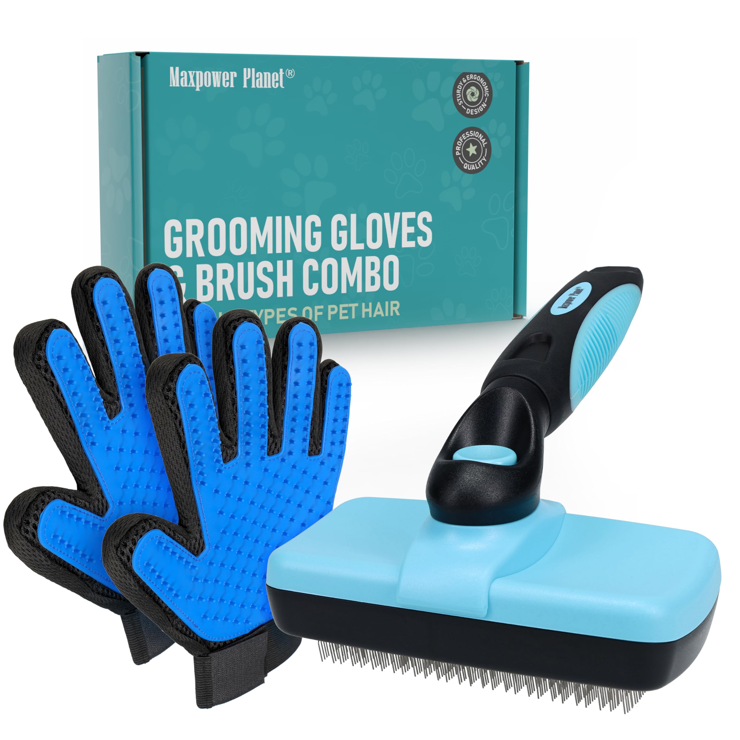Maxpower Planet dual-sided brush for dogs and cats tackles mats and loose fur gently.