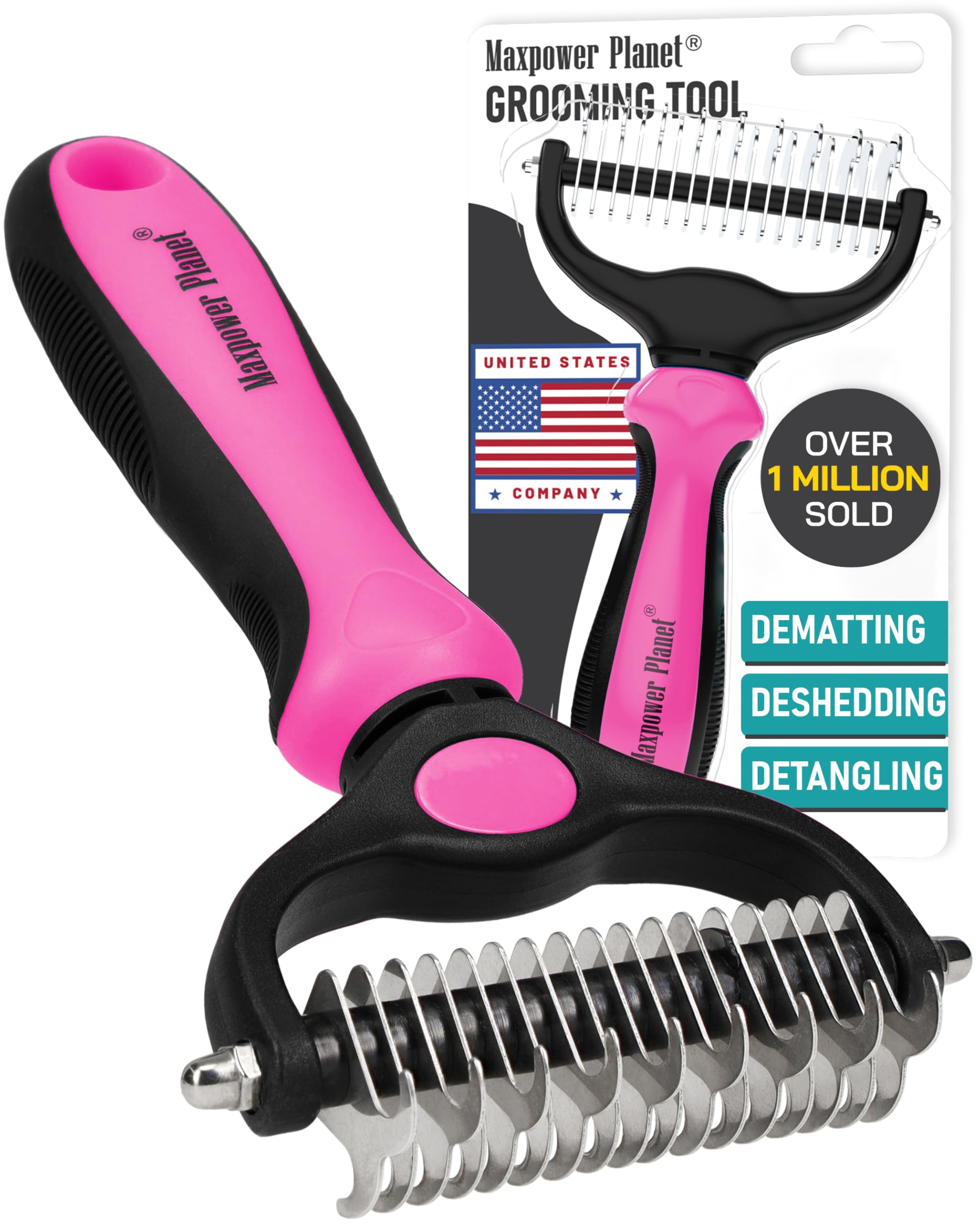 Maxpower Planet hair brush 9-teeth side tackles mats on dogs and cats