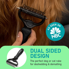 Maxpower Planet deshedding side gently removes loose fur from thick coats