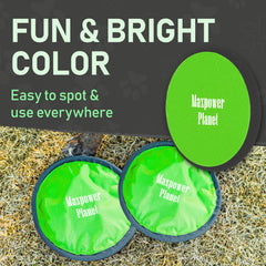 Maxpower Planet flying disc features high-visibility colors for quick spotting.