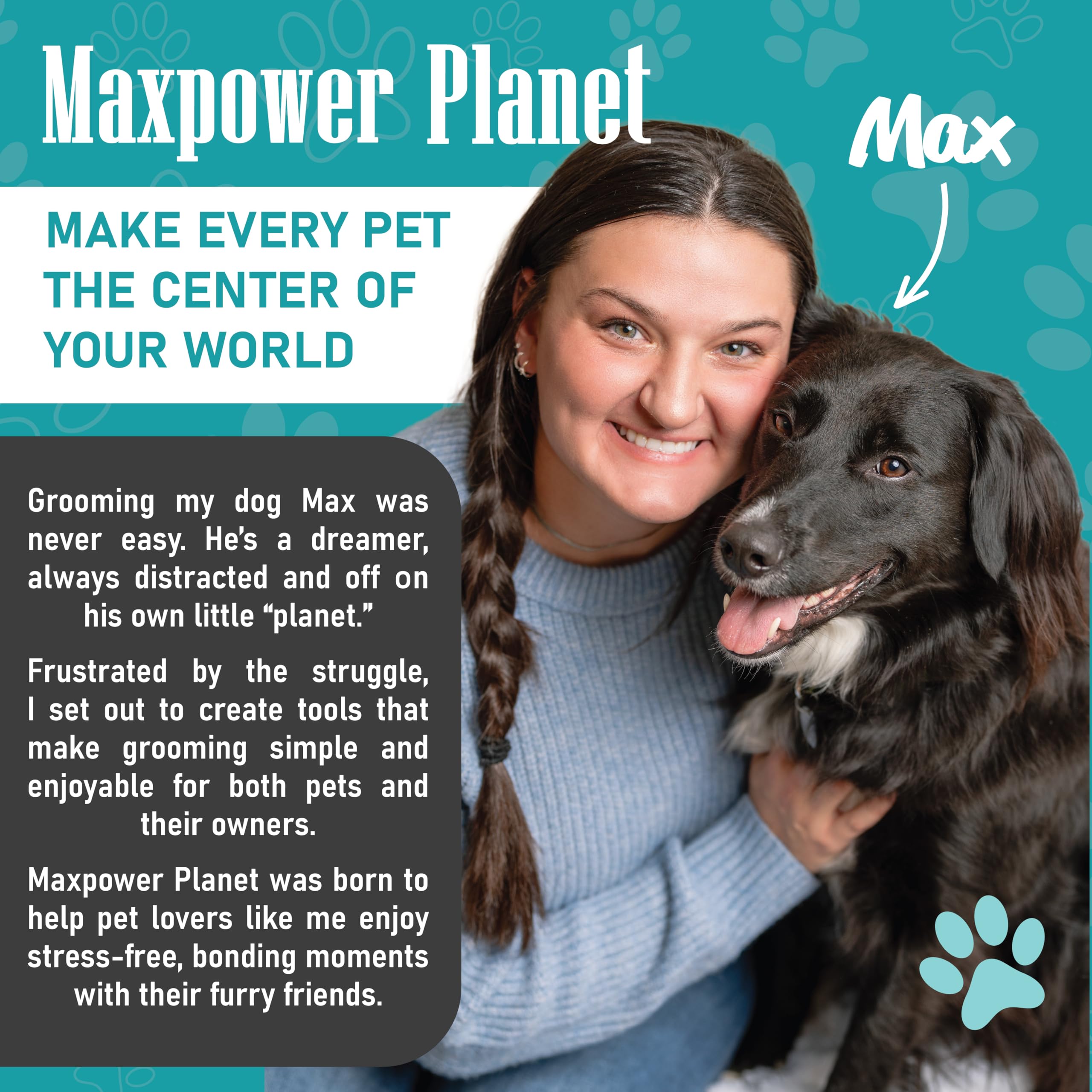 Maxpower Planet 9-teeth side targets mats with gentle precision for pets.