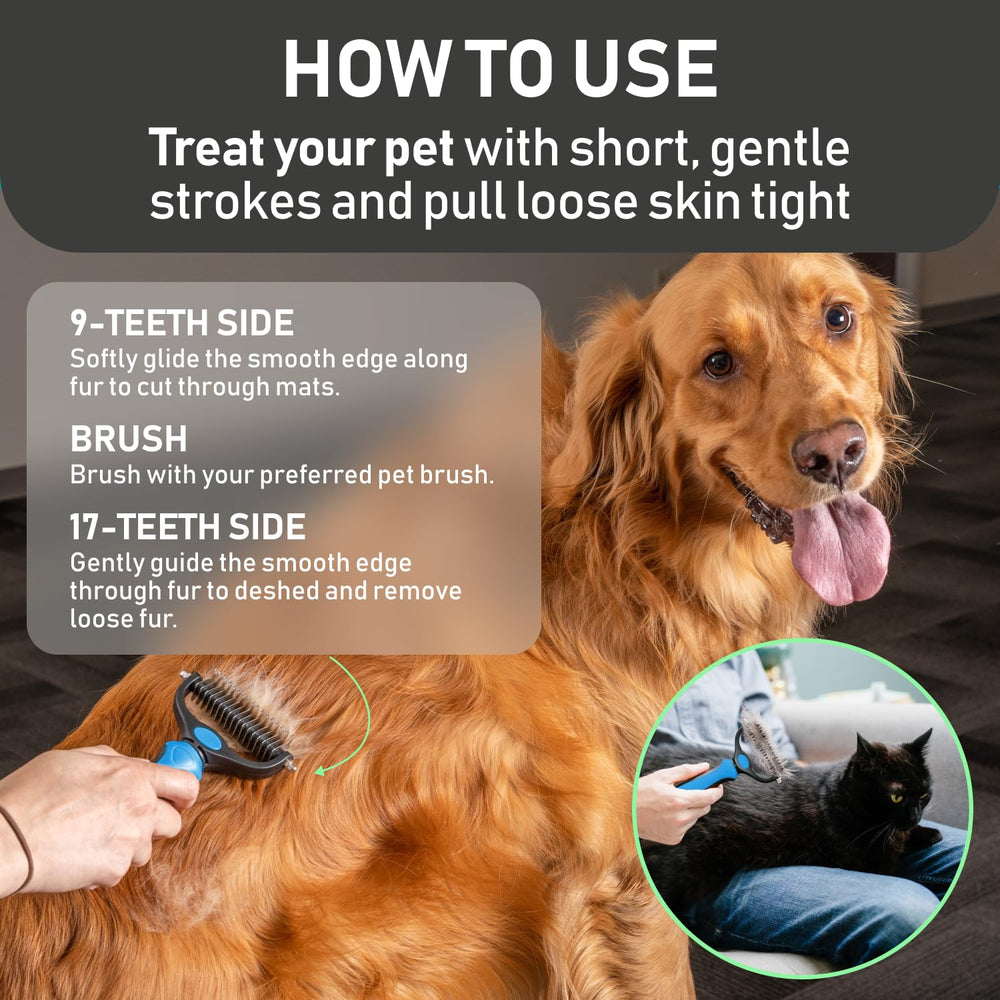 Maxpower Planet rake suits long-coated dogs and cats for thorough brushing.