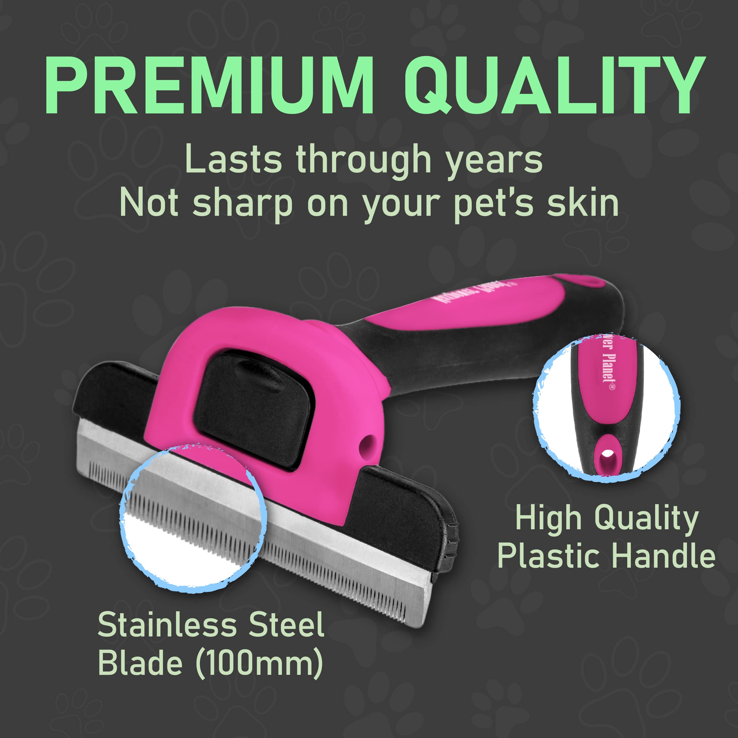 Maxpower Planet deshedding brush 100mm blade for efficient shedding.