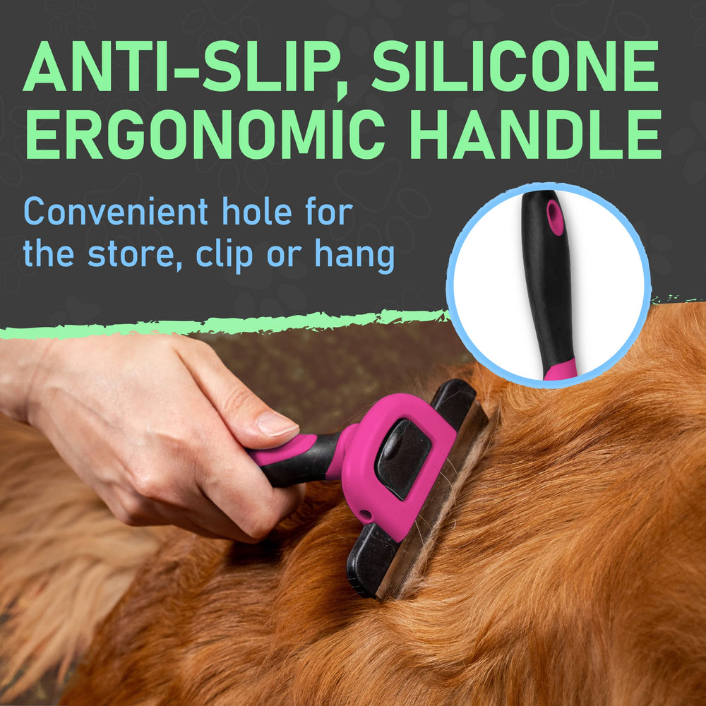 Maxpower Planet deshedding brush used on dogs with short to medium coats.