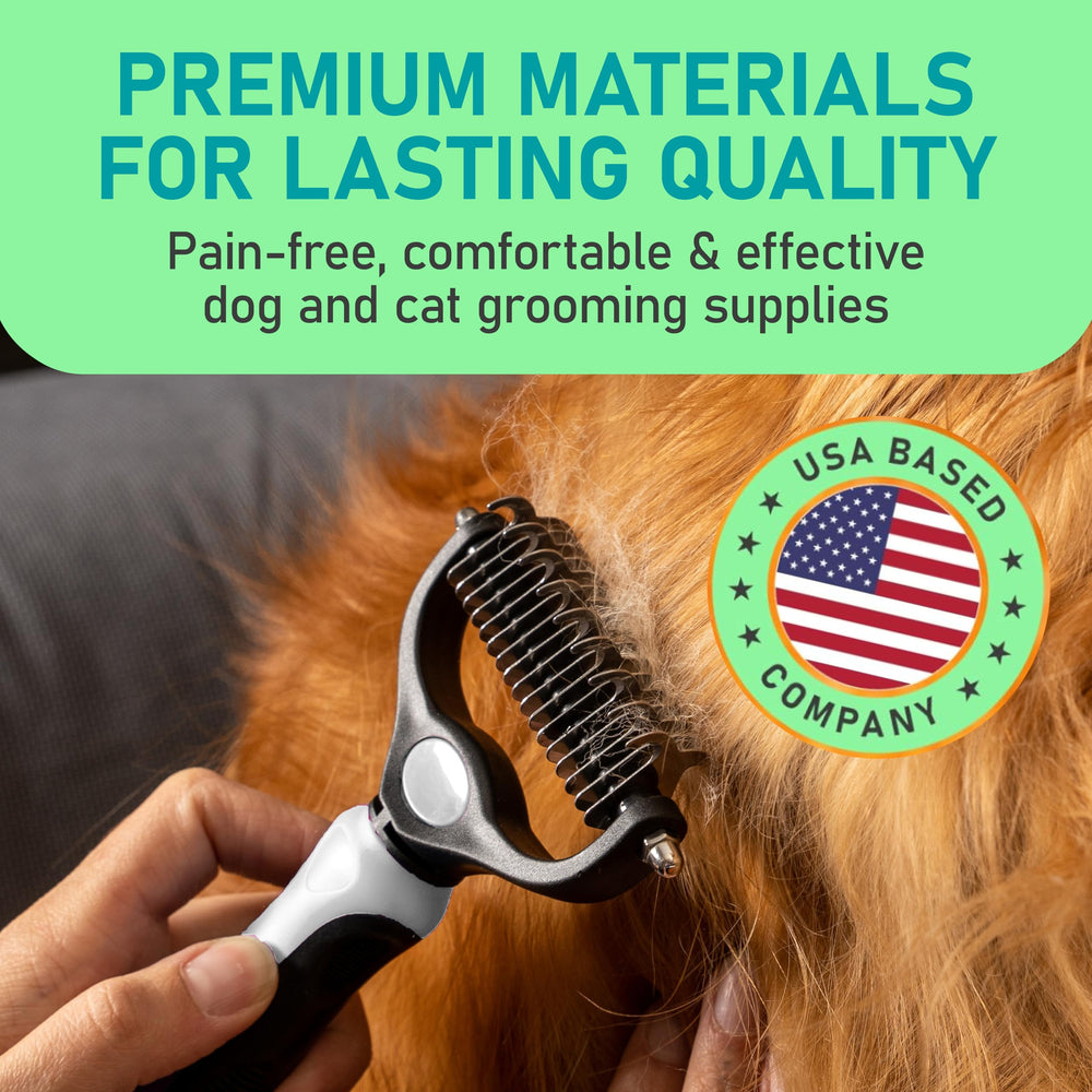 Maxpower Planet Pet Grooming Brush 17-teeth deshedding close-up for shedding control.