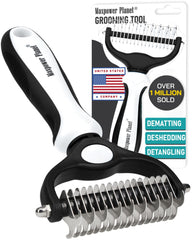 Maxpower Planet Pet Grooming Brush dual-sided close-up for mats and deshedding.