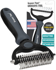 Maxpower Planet grooming brush dual-sides in action for detangling and mats