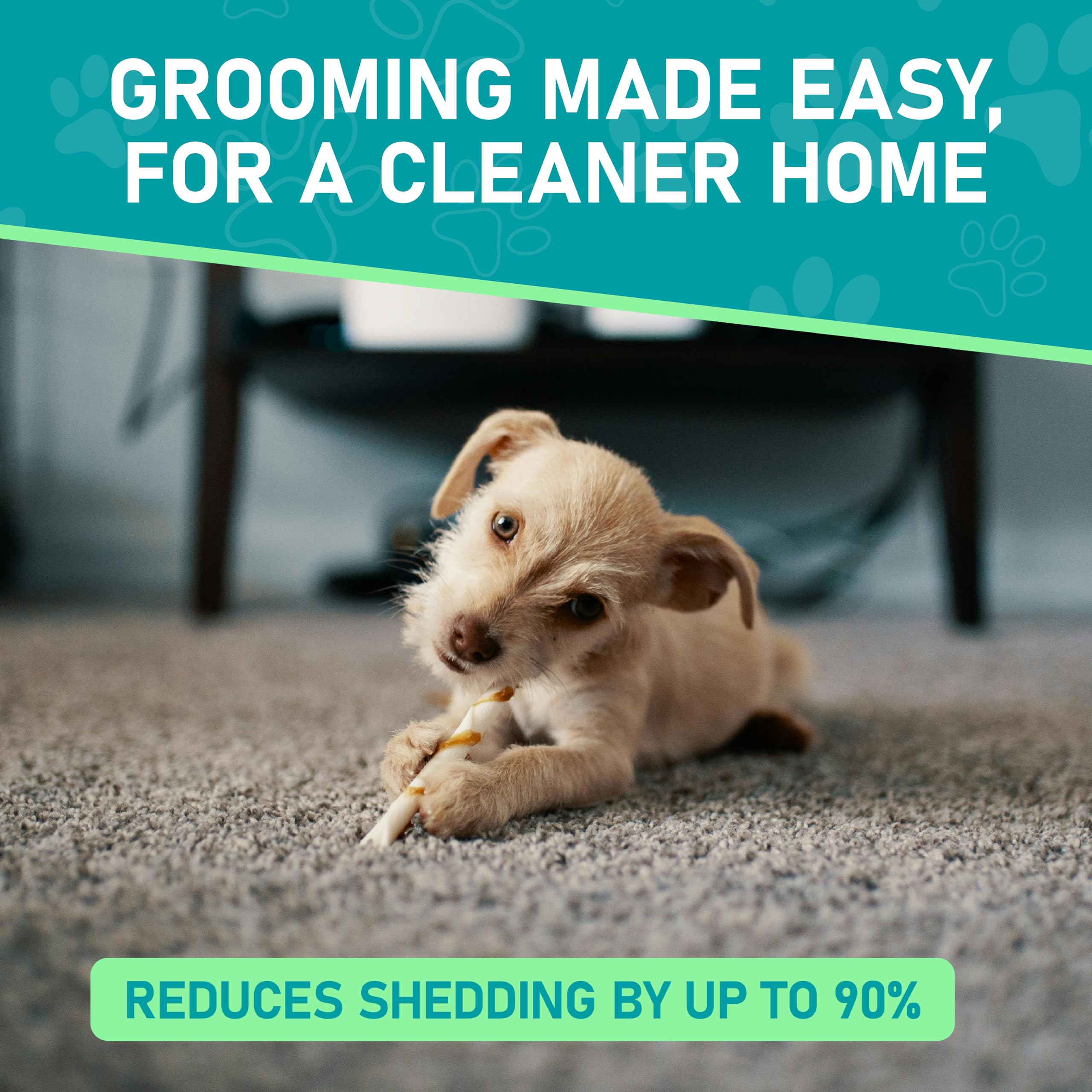 Maxpower Planet Pet Grooming Brush soft rounded teeth close-up reduces irritation.
