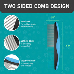 Maxpower Planet pet grooming brush close-up of skin-friendly teeth aiding gentle detangling.
