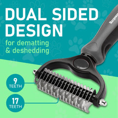 Maxpower Planet undercoat rake 9-teeth close-up for gentle mat removal