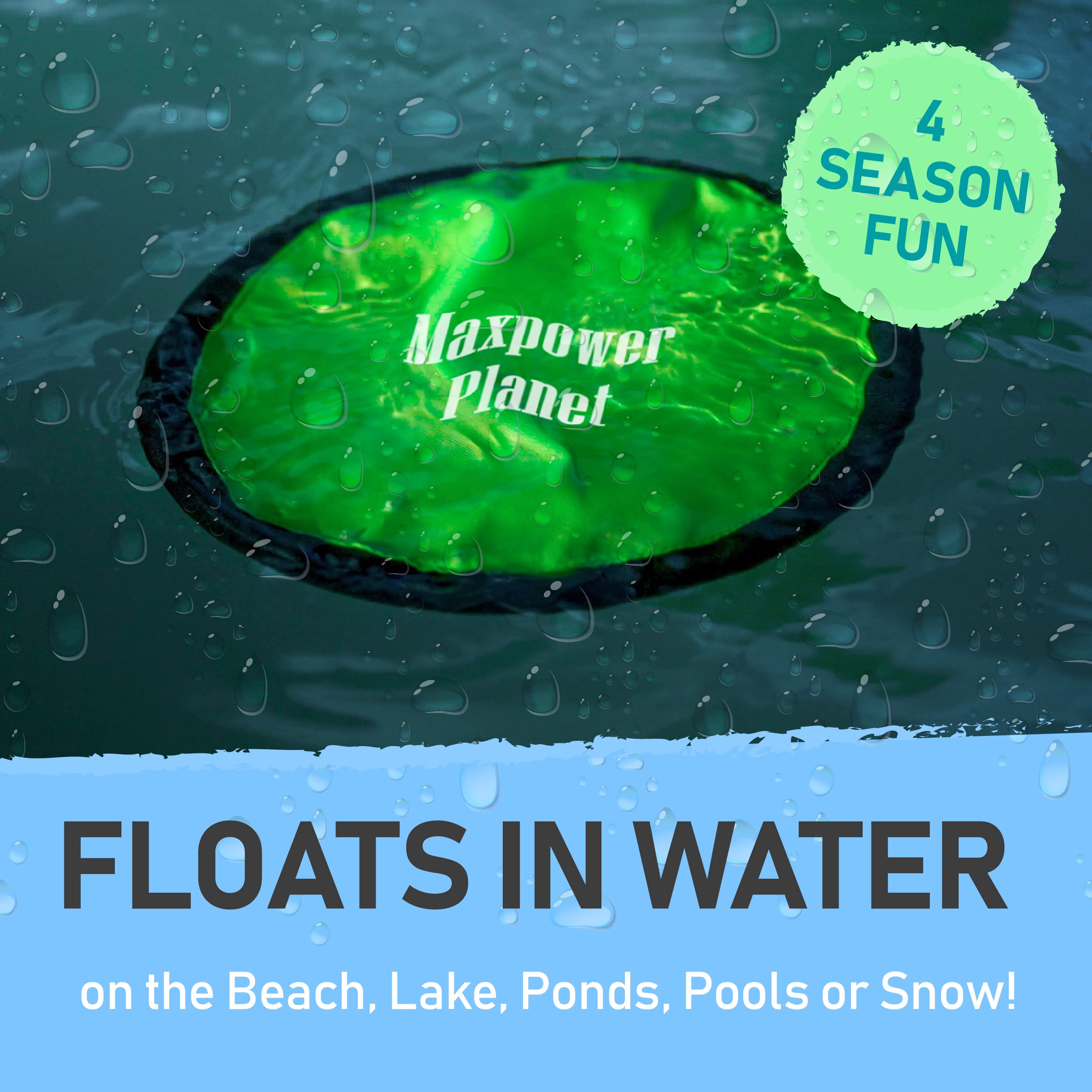 Maxpower Planet versatile for pool, park, and backyard dog play.