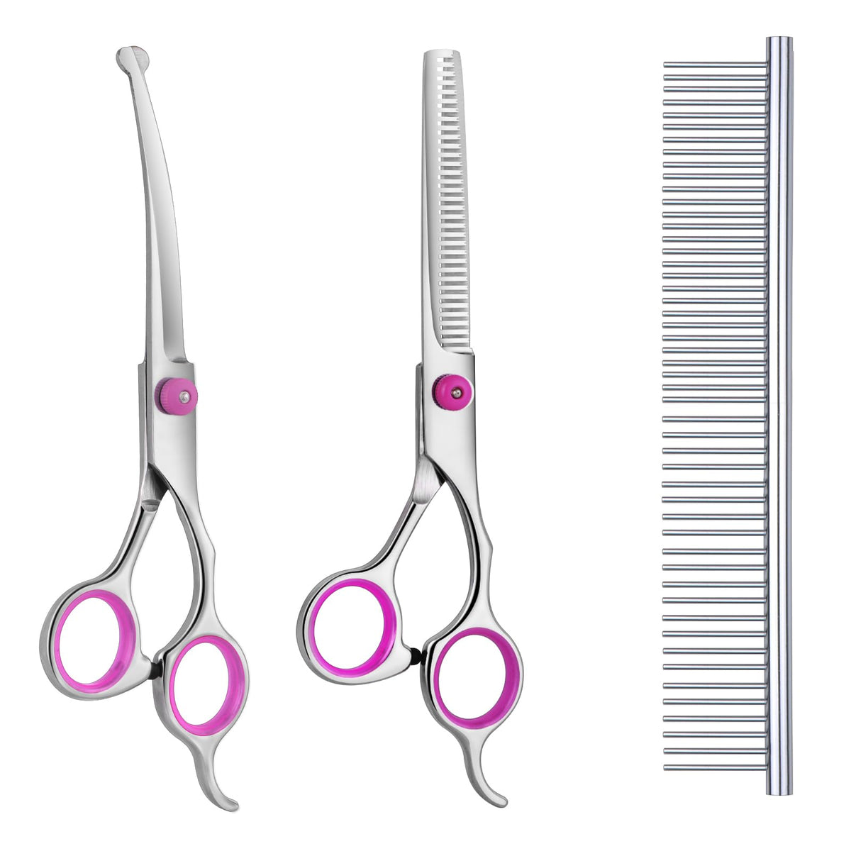 Maxshop dog grooming scissors curved head-trim pink enables precise head shaping during grooming