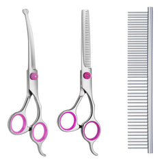 Maxshop dog grooming scissors curved head-trim pink enables precise head shaping during grooming