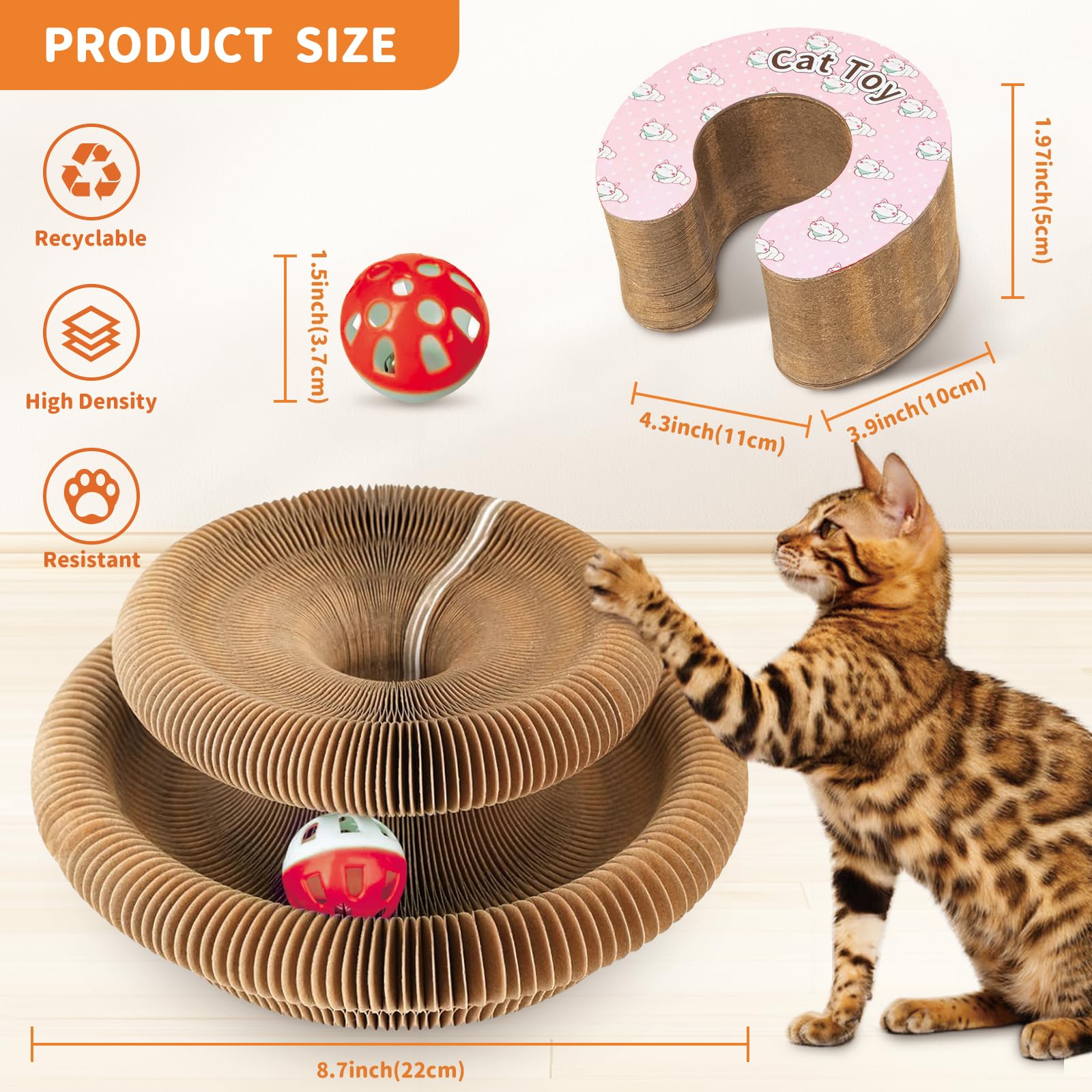 MAXTOOA cat ball track with bell encourages chasing during playtime.