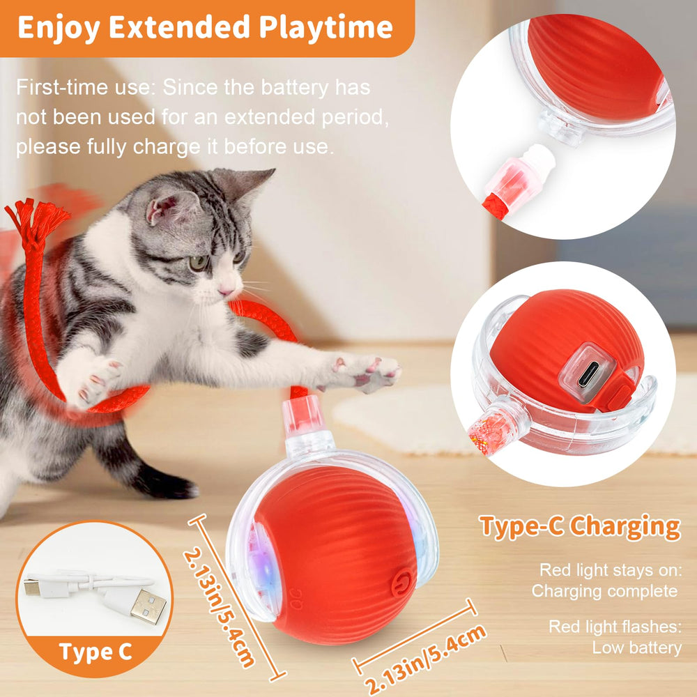 MAXTOOA Rechargeable Cat Toy offers cordless operation for extended, mess-free play sessions
