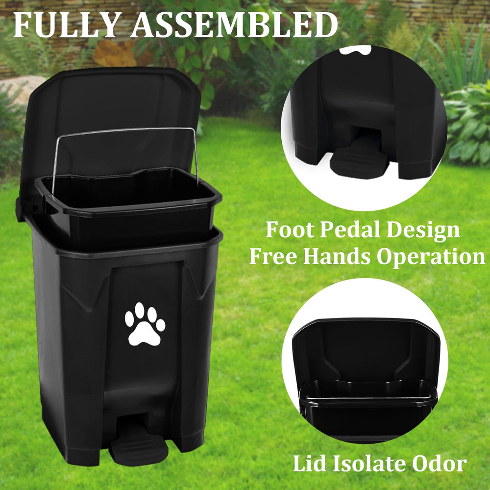 mayayaday durable plastic dog waste container withstands outdoor weather for year-round use.
