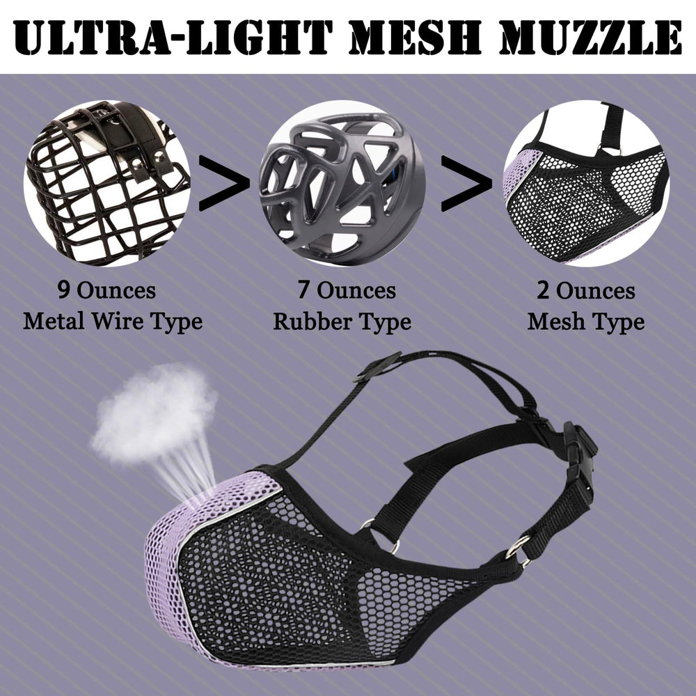 Mayerzon dog muzzle adjustable head strap ensures snug, secure fit.