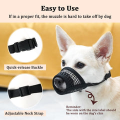Mayerzon dog muzzle adjustable neck strap for secure fit