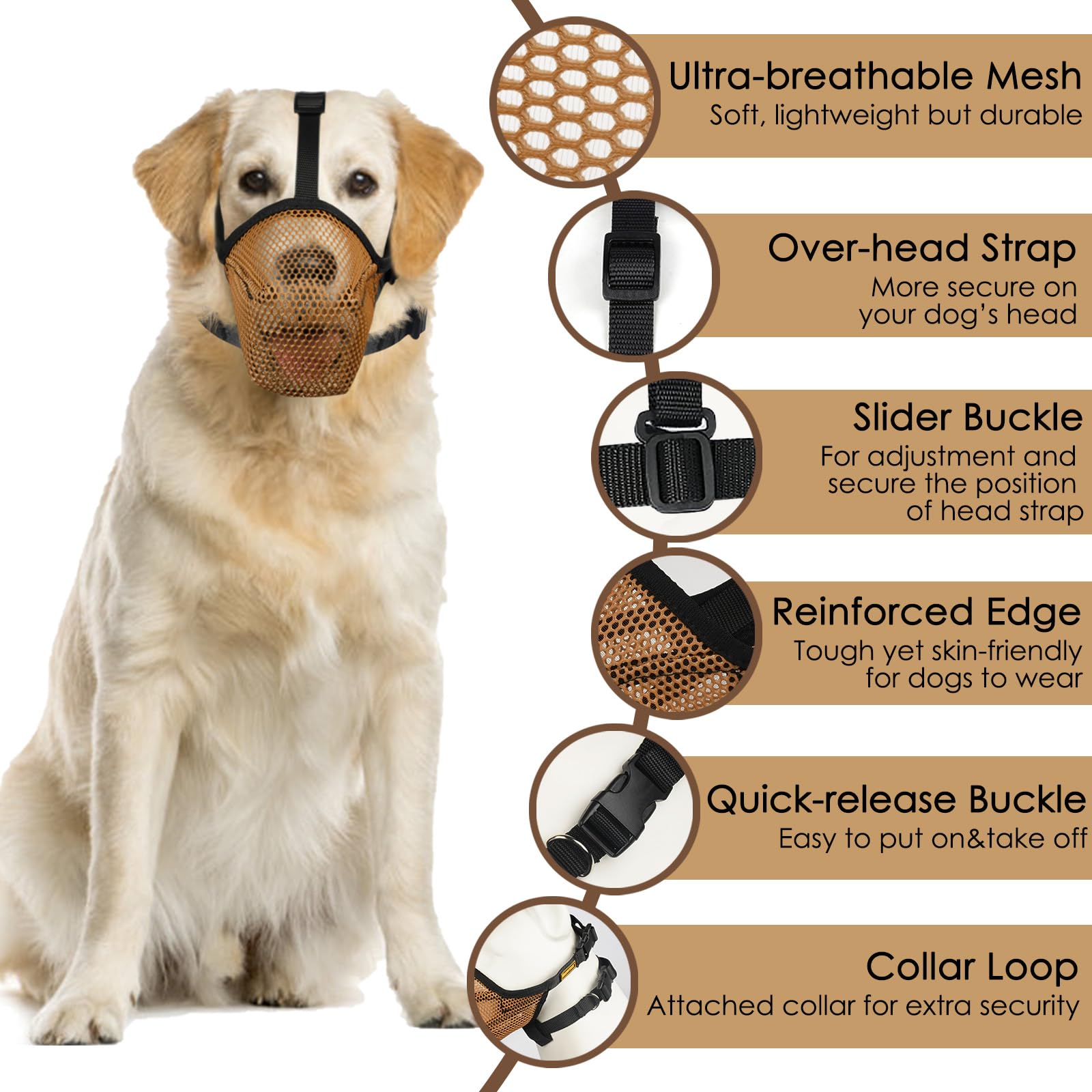 Mayerzon dog muzzle adjustable straps secure fit during play.