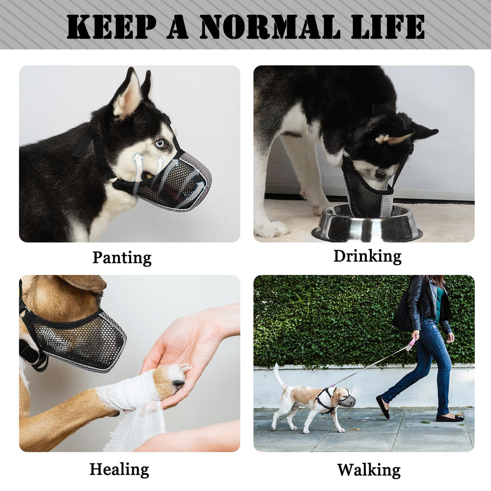Mayerzon Dog Muzzle breathable-mesh keeps air flowing while your dog stays active.