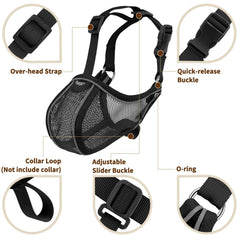 Mayerzon dog muzzle breathable mesh enables panting and water intake during sessions