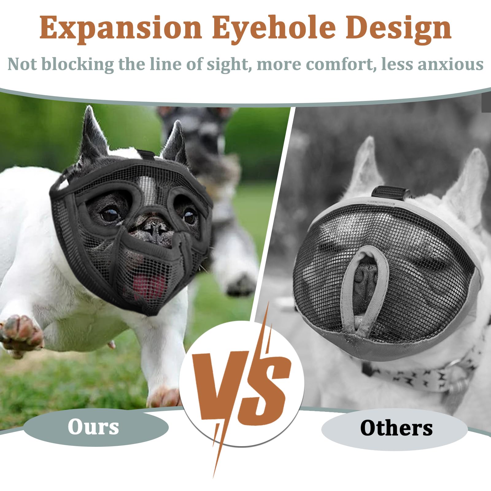 Mayerzon humane muzzle demonstrates drinking feature during walks or vet visits
