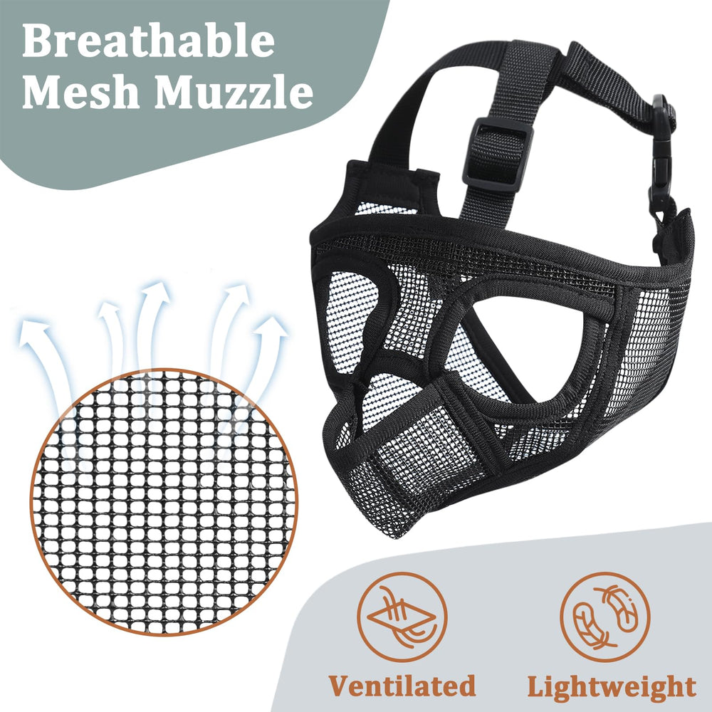 Mayerzon grooming-walks use-case muzzle designed to prevent eating while still panting