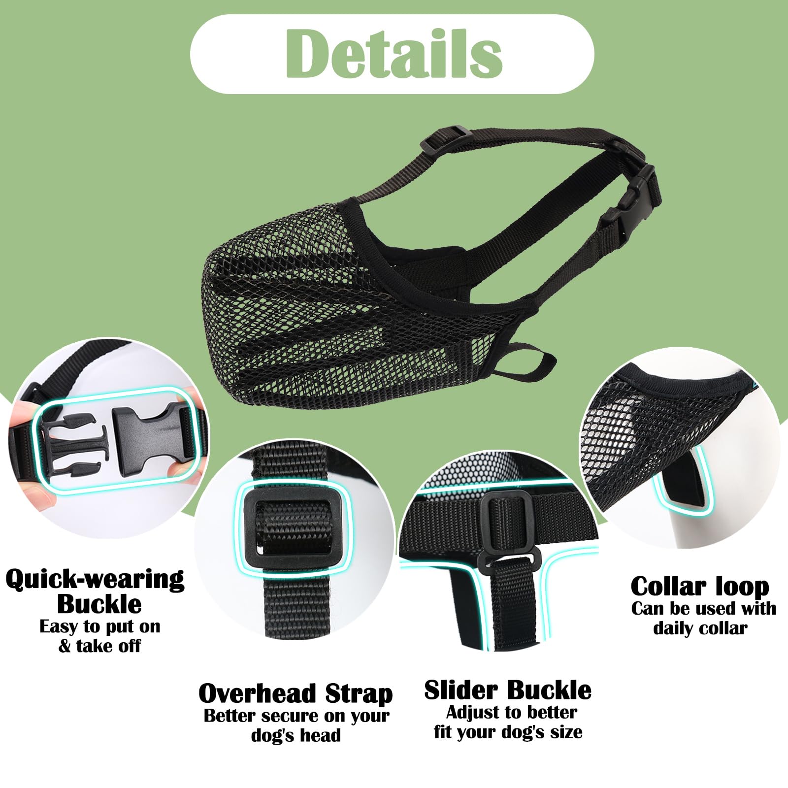 Mayerzon dog muzzle supports grooming, walking, and vet visits.