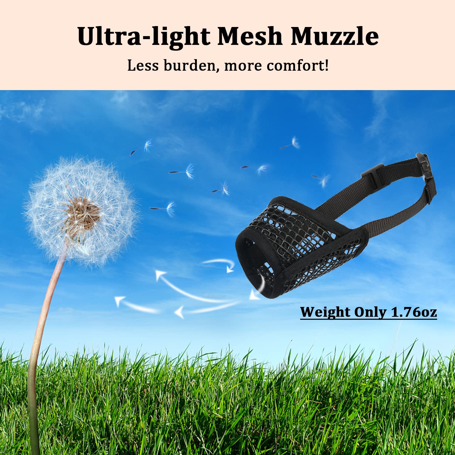 Mayerzon dog muzzle safe temporary muzzling for training and handling