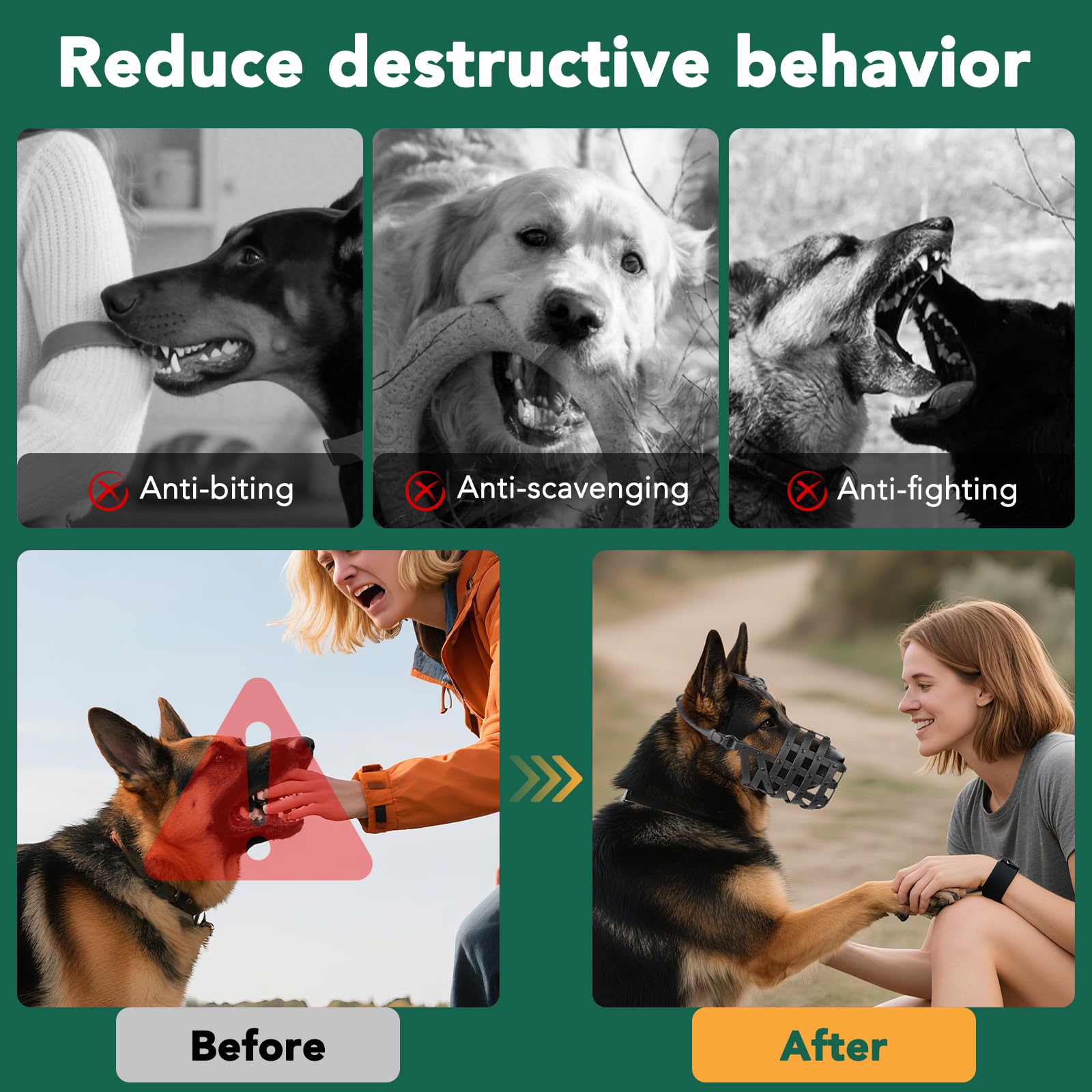 Mayerzon dog muzzle safety guidance for supervised use only
