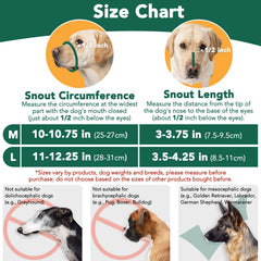 Mayerzon dog muzzle size L fit illustration demonstrates secure, adjustable support