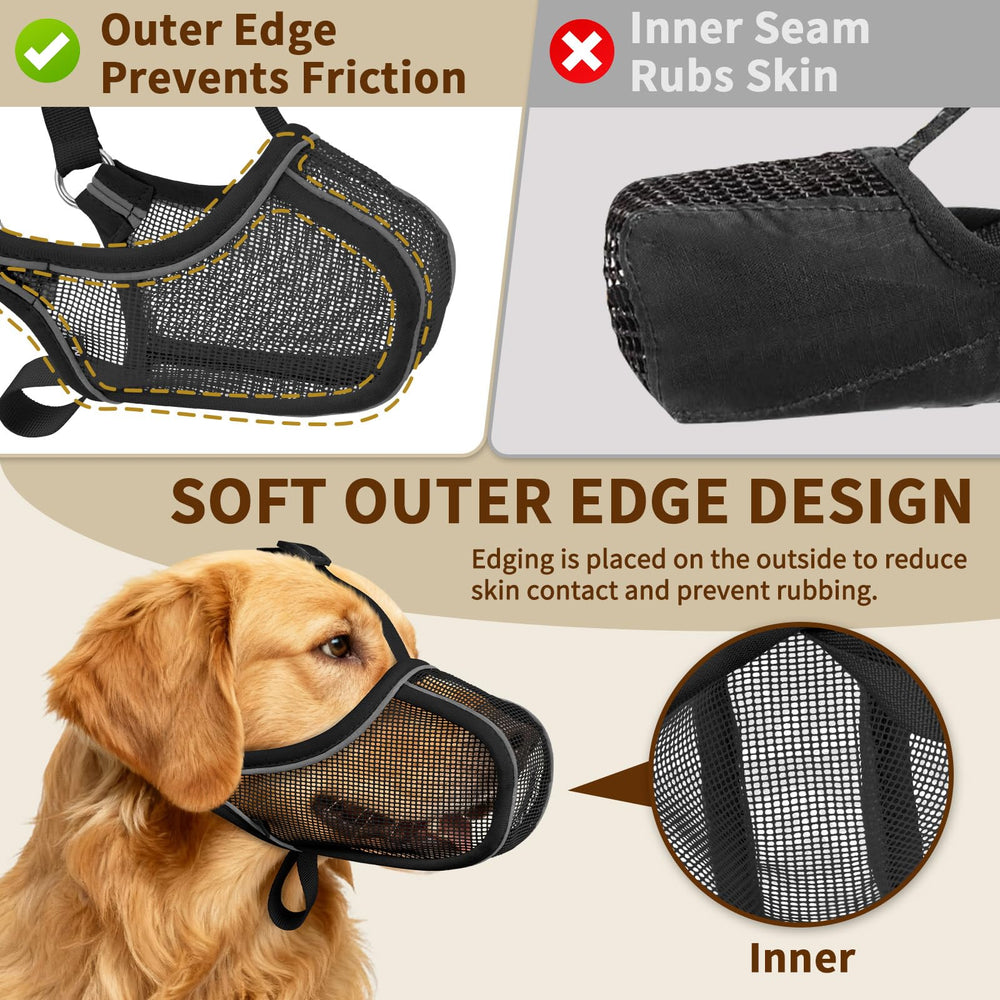 Mayerzon dog muzzle soft outer edge reduces skin rubbing