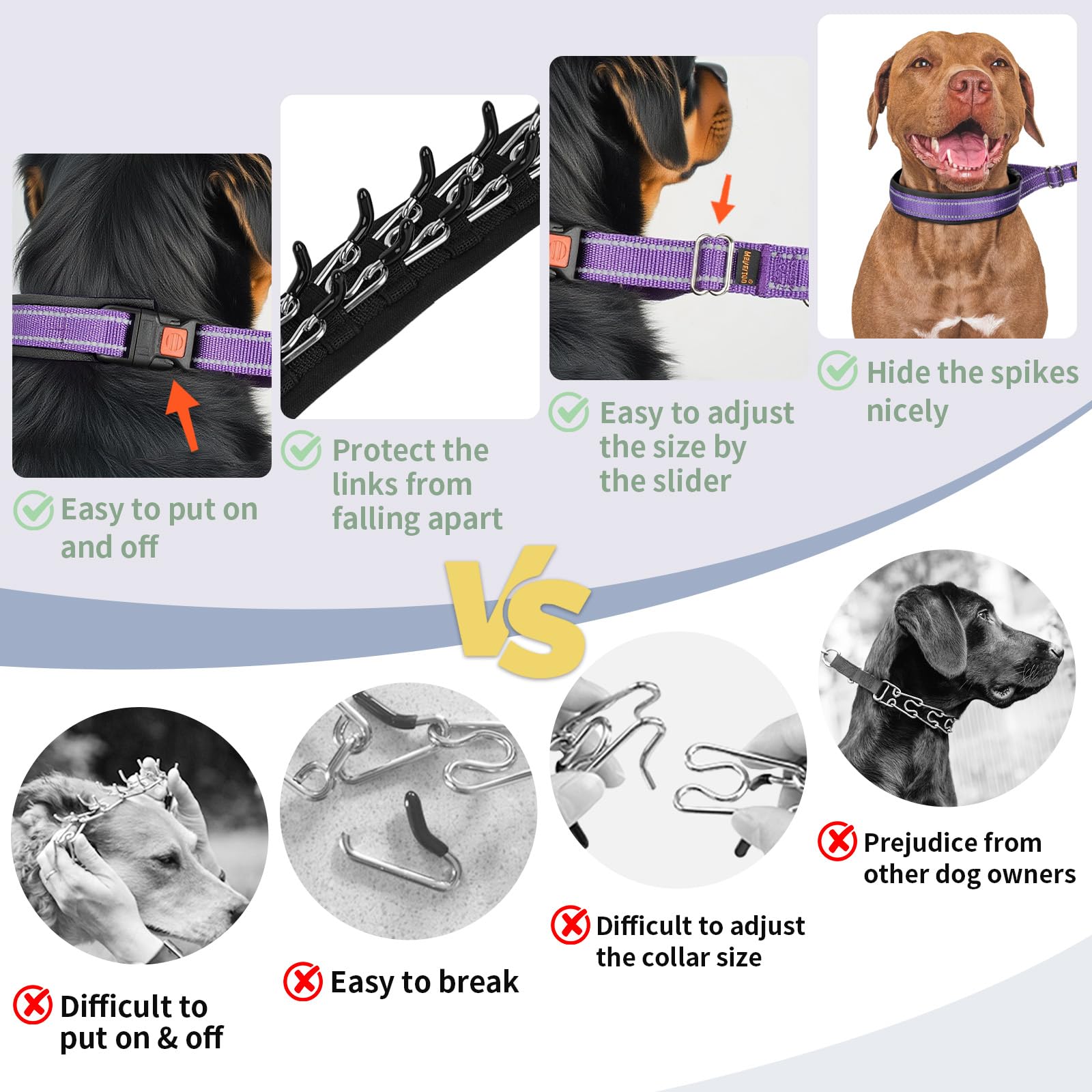 Mayerzon Martingale no pull collar sturdy buckle and D-ring for secure leash attachment