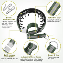 Mayerzon Martingale no pull collar neoprene padding closeup highlighting comfortable wear during long walks.