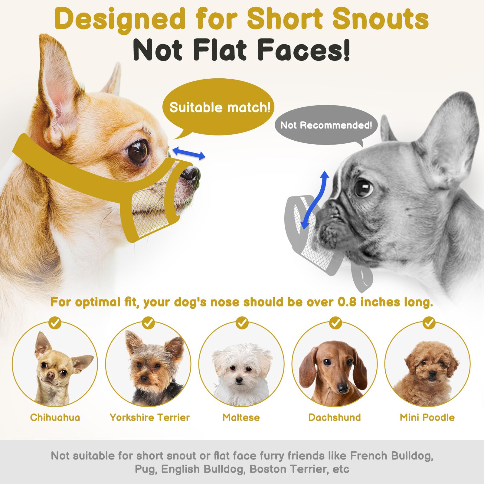 Mayerzon mesh muzzle soft padding reduces nose rub during wear