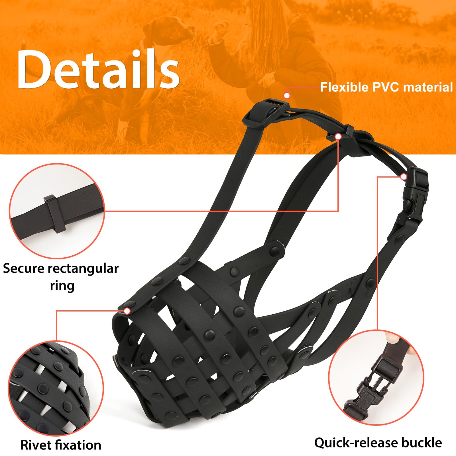 Mayerzon Pitbull Muzzle basket design emphasizes full-mouth clearance and ventilation