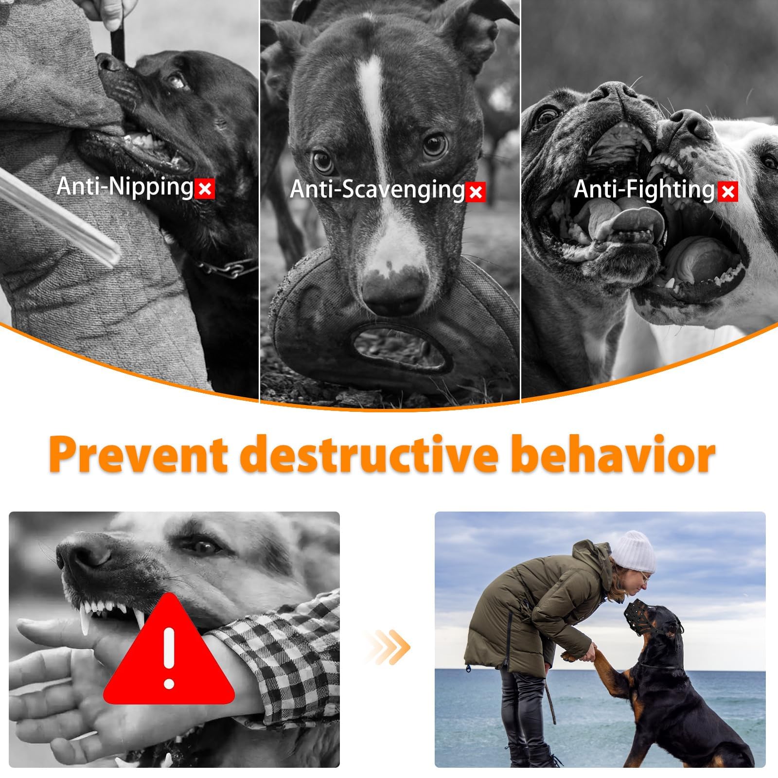 Mayerzon Pitbull Muzzle skin-friendly PVC minimizes irritation.