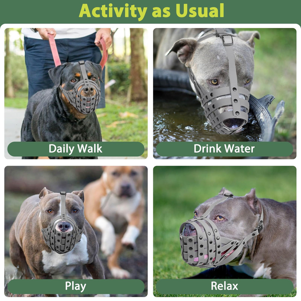 Mayerzon Pitbull Muzzle grooming-vet-visit enables calm sessions