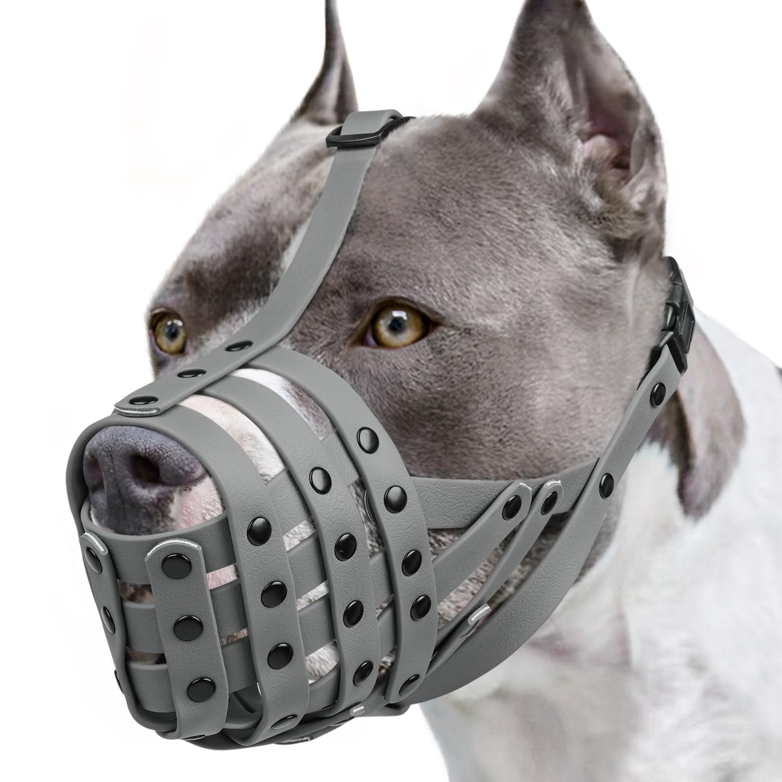 Mayerzon Pitbull Muzzle lightweight-basket keeps dogs comfortable during outdoor play
