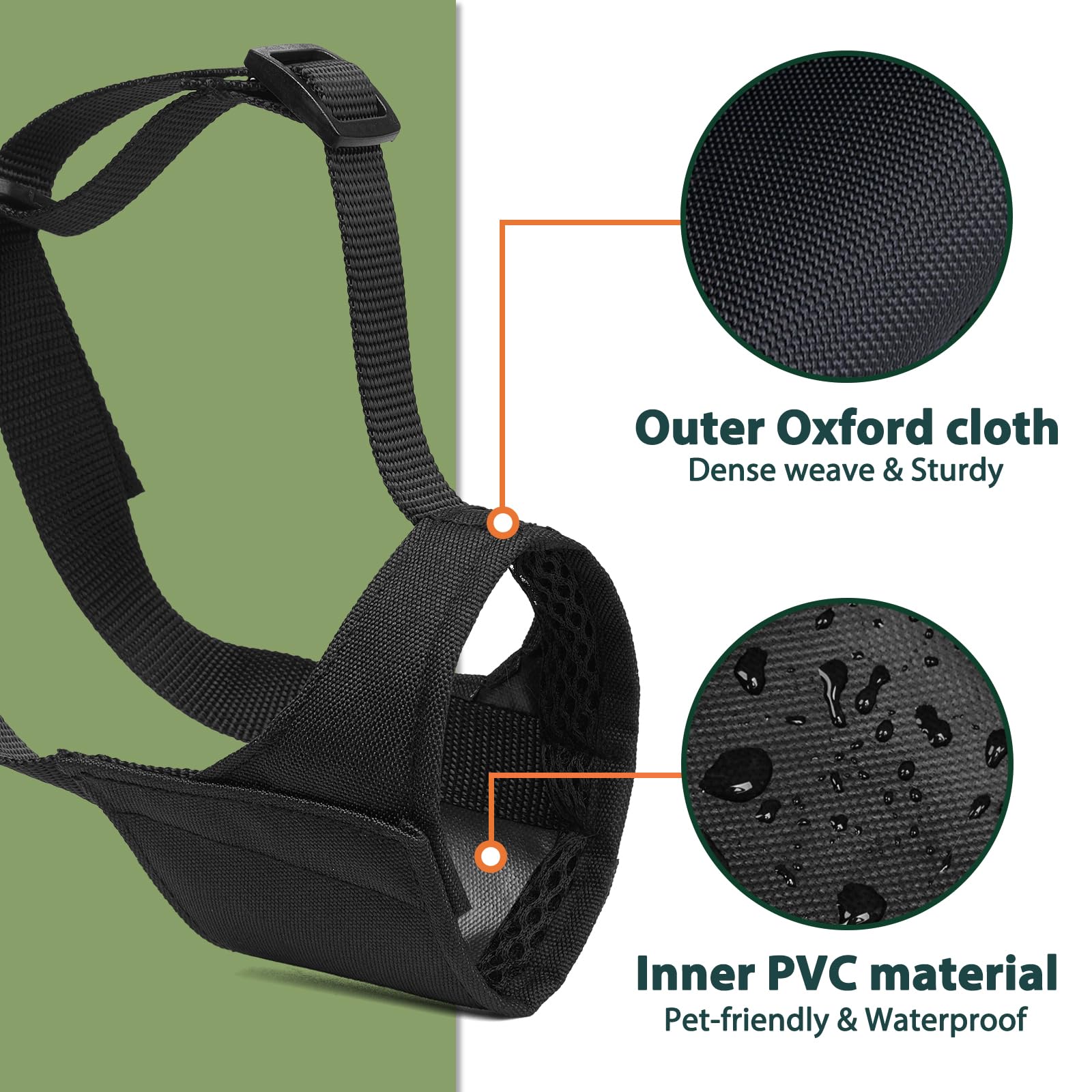 Mayerzon Pitbull Muzzle side view showing breathable design for panting.