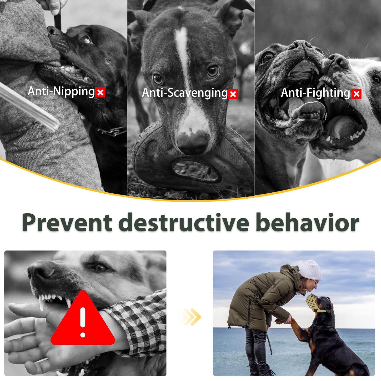 Mayerzon Pitbull Muzzle two-sizes-fit for better sizing and comfort