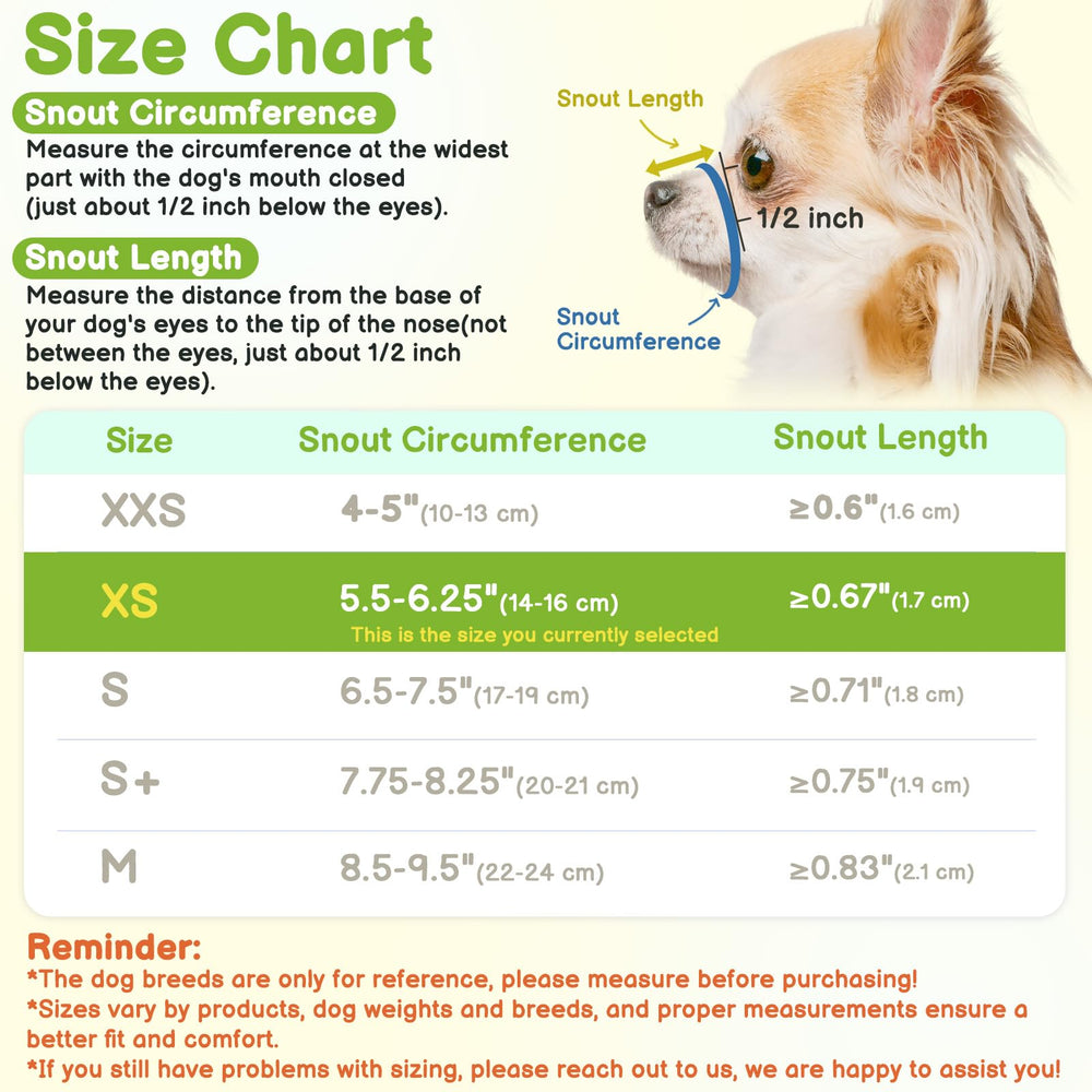 Mayerzon short snout muzzle blue XS on dog during walk, comfortable fit.