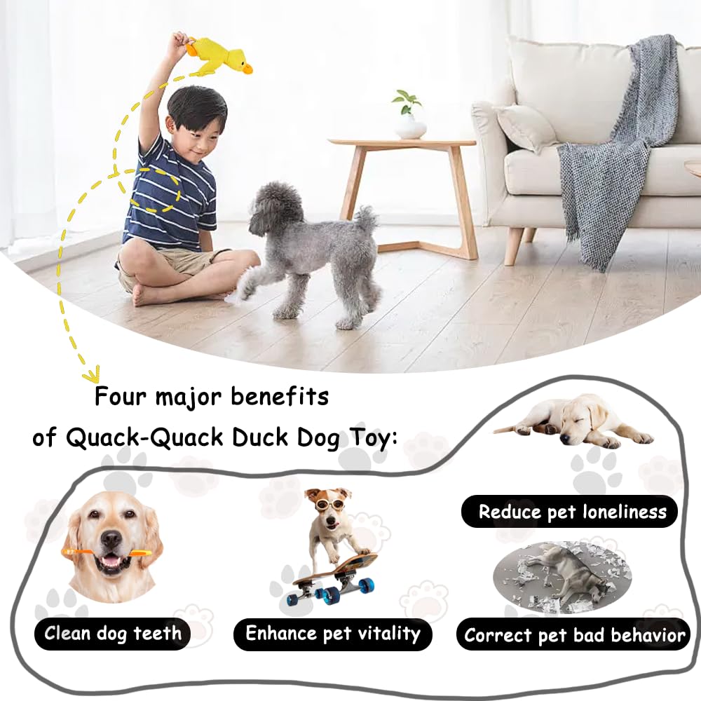 MayFancy Quack-Quack Calming Duck Toy squeaker inside promotes interactive play and stimulation