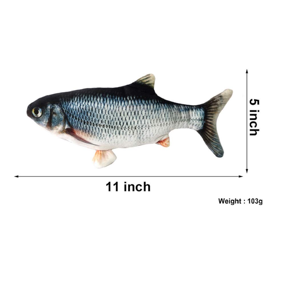 Mayhow motion-sensor flopping fish activates with paw taps