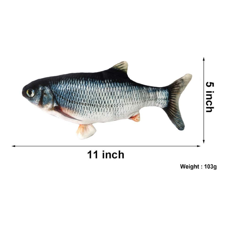 Mayhow motion-sensor flopping fish activates with paw taps