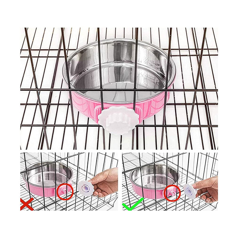 MayLove-US crate bowl cross-lock securing to cage